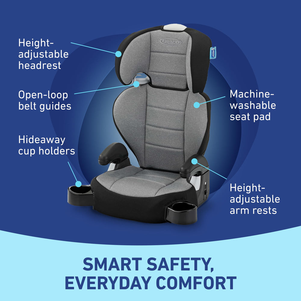 Graco TurboBooster 2.0 Declan adjustable armrests provide added comfort.