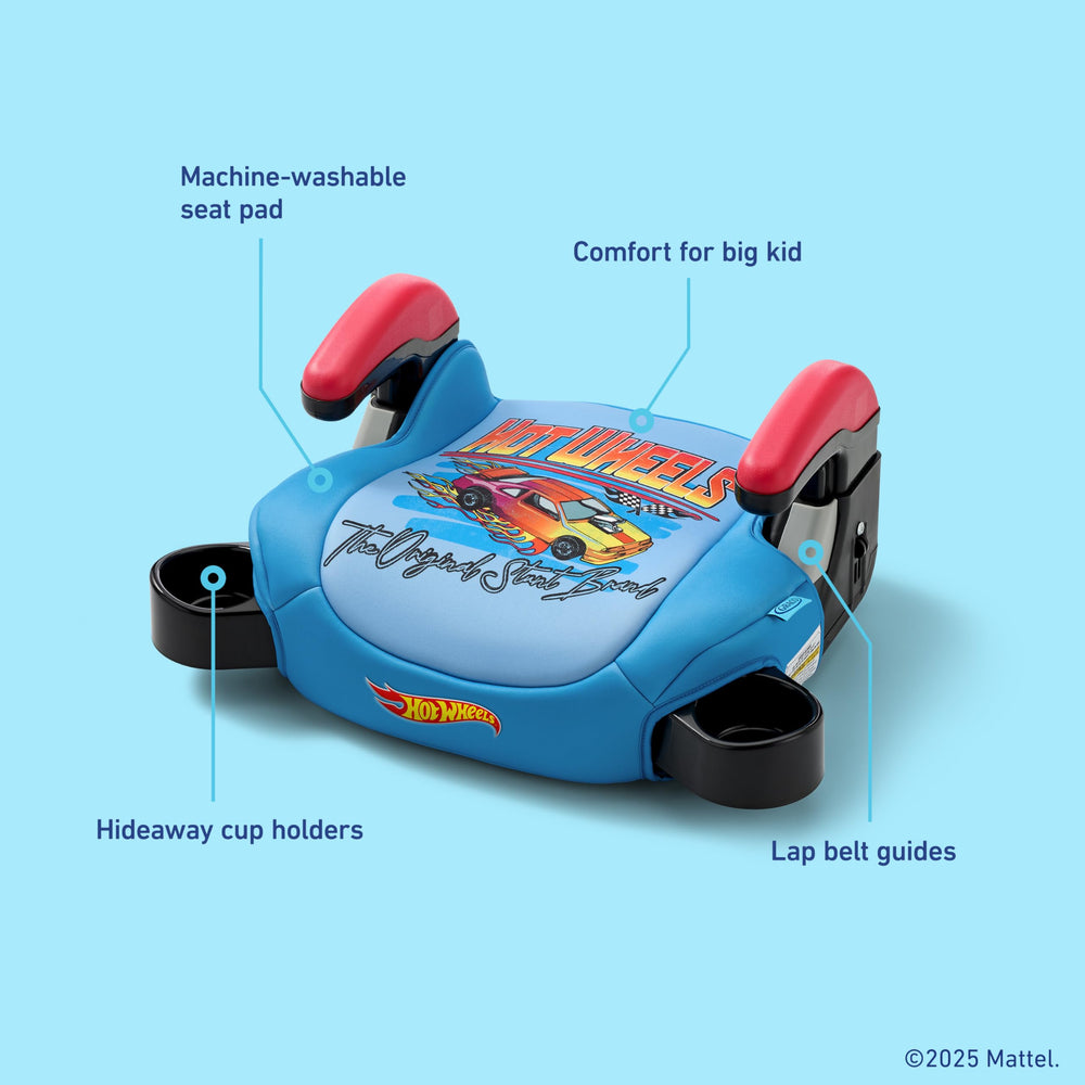 Graco Turbobooster 2.0 Hot Wheels travel-ready design stores easily in a vehicle