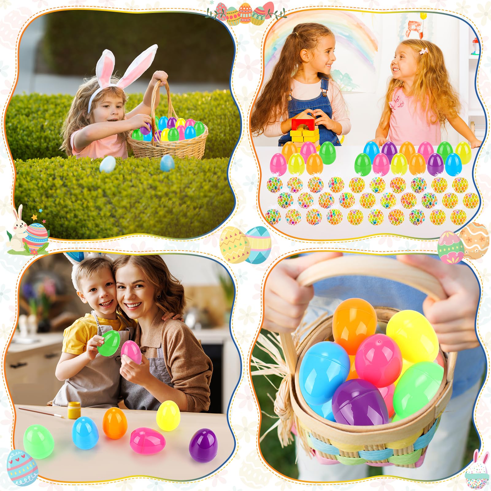 Ideal for Easter egg hunts and classroom activities with durable design.