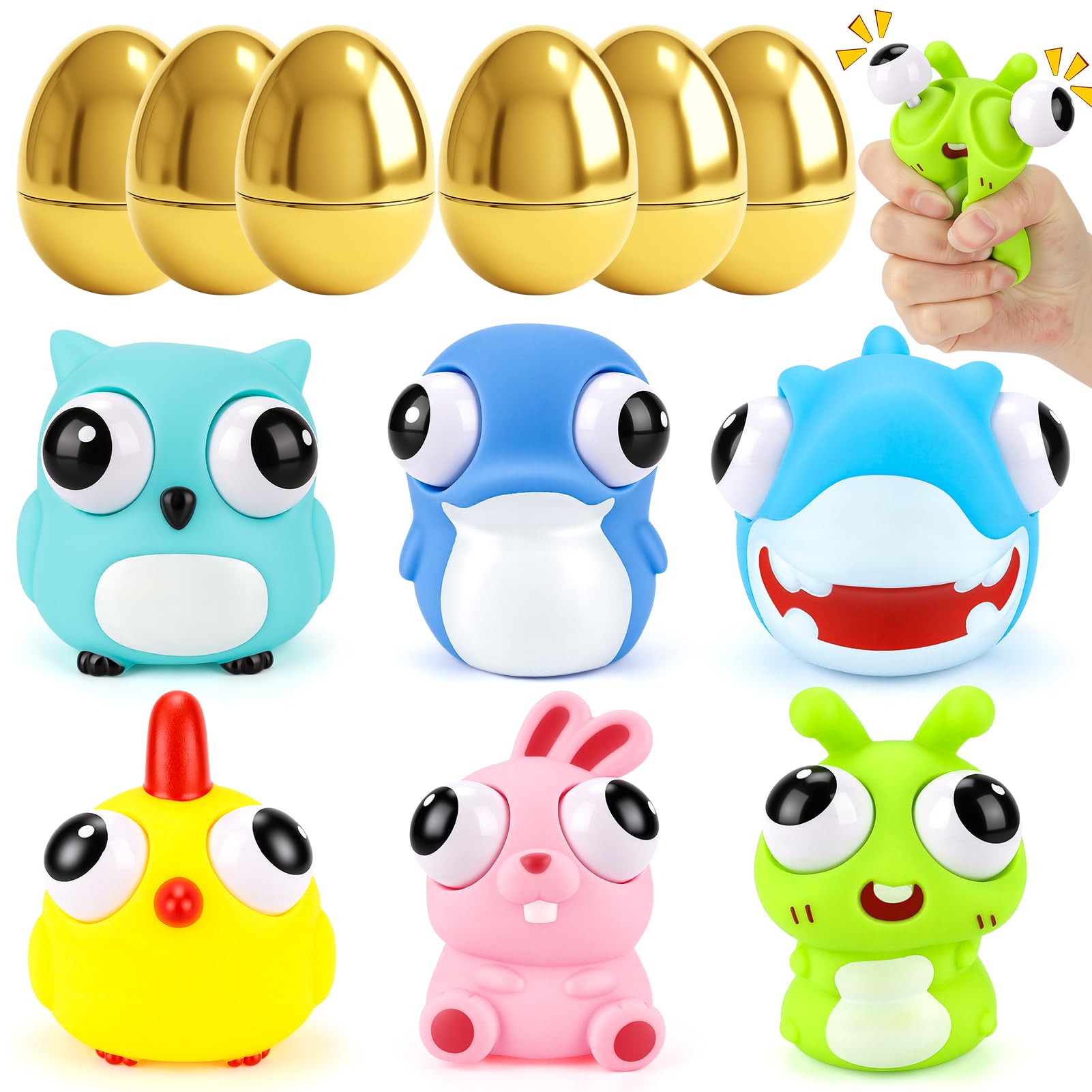 Gralima golden Easter eggs in a 6-pack for hunts and baskets.