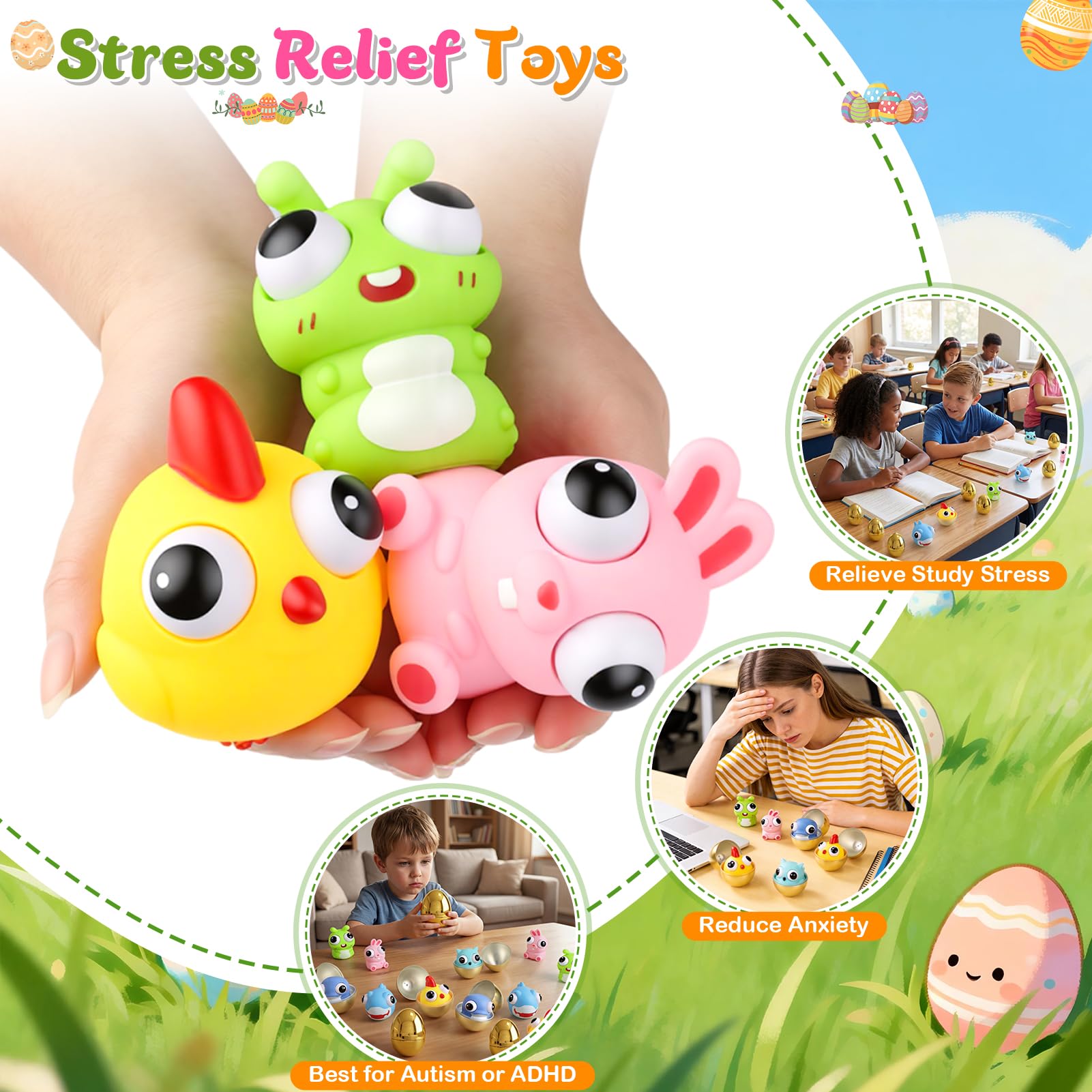Gralima handheld eggs and toys easy for little hands.