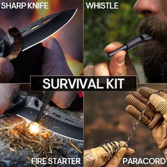 Grand Way knife with fire-starter rod for campfire readiness