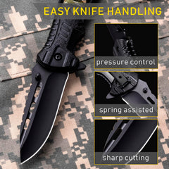 Grand Way knife with paracord-wrapped handle for secure grip