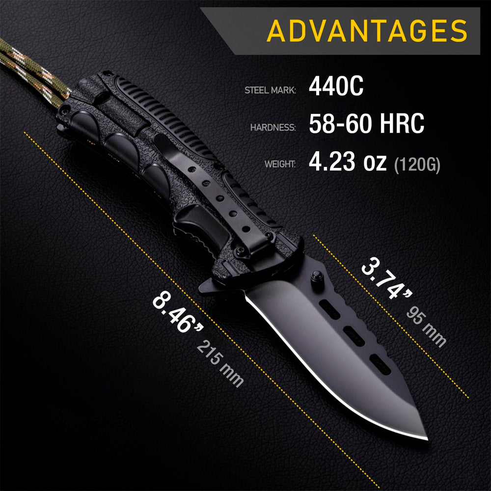 Grand Way knife with whistle for signaling outdoors