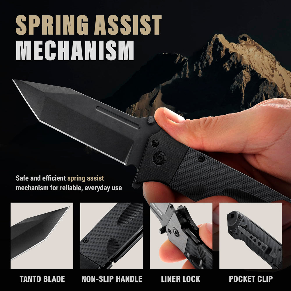 Grand Way knife with removable pocket clip for versatile carrying options.