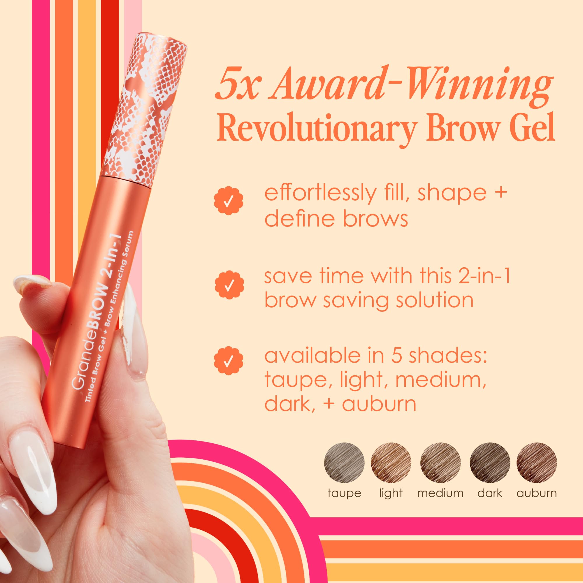 Applying GrandeBROW gel to brow for defined shape.