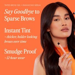 Swatch of GrandeBROW 2-in-1 on skin showing natural tint.