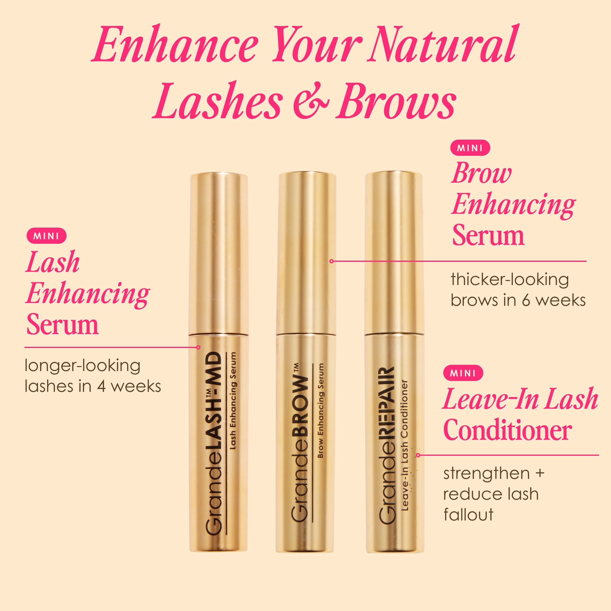 GrandeREPAIR mini-treatment bottle close-up for stronger, softer lashes