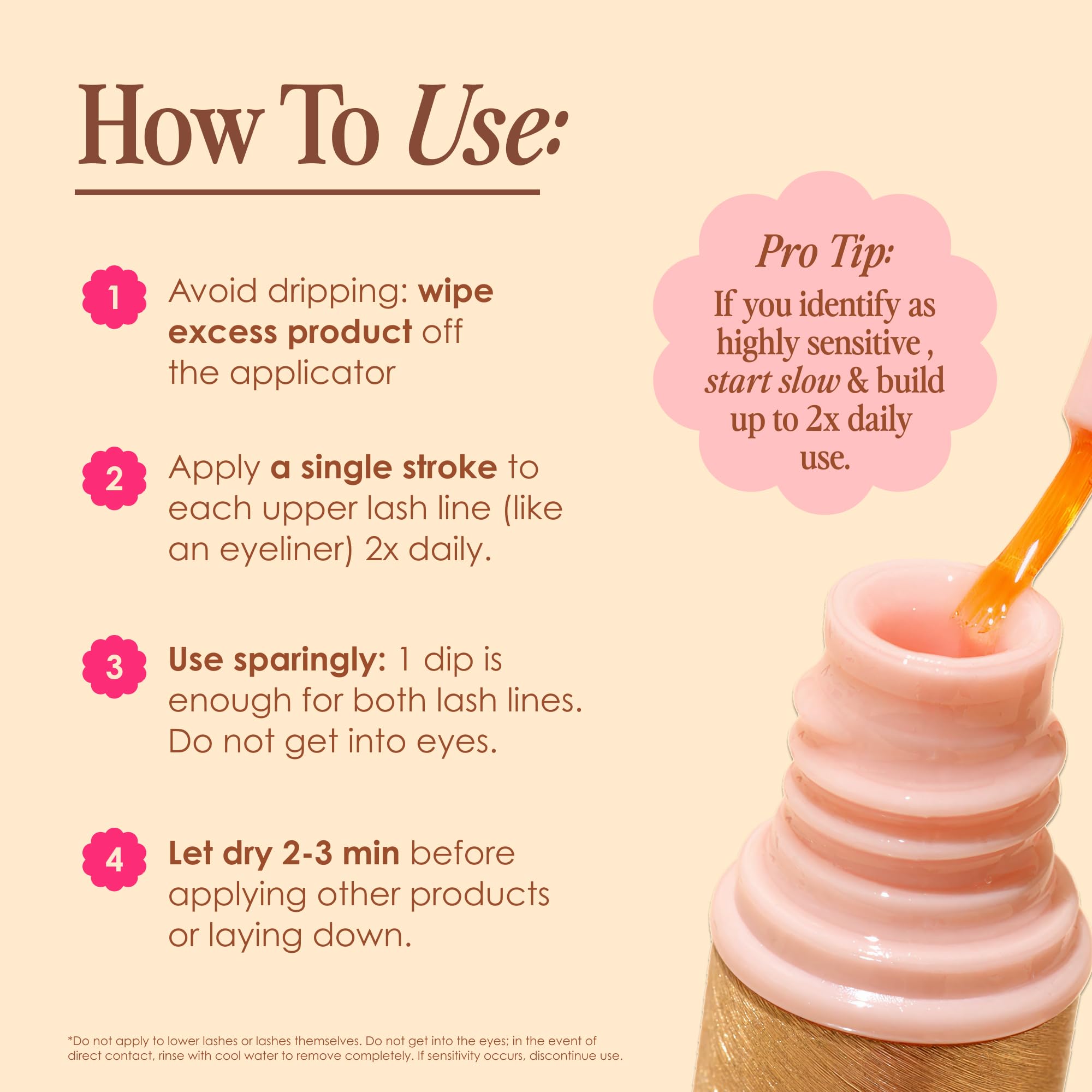 GrandeLASH-Sensitive applicator brush, precise lash line application.