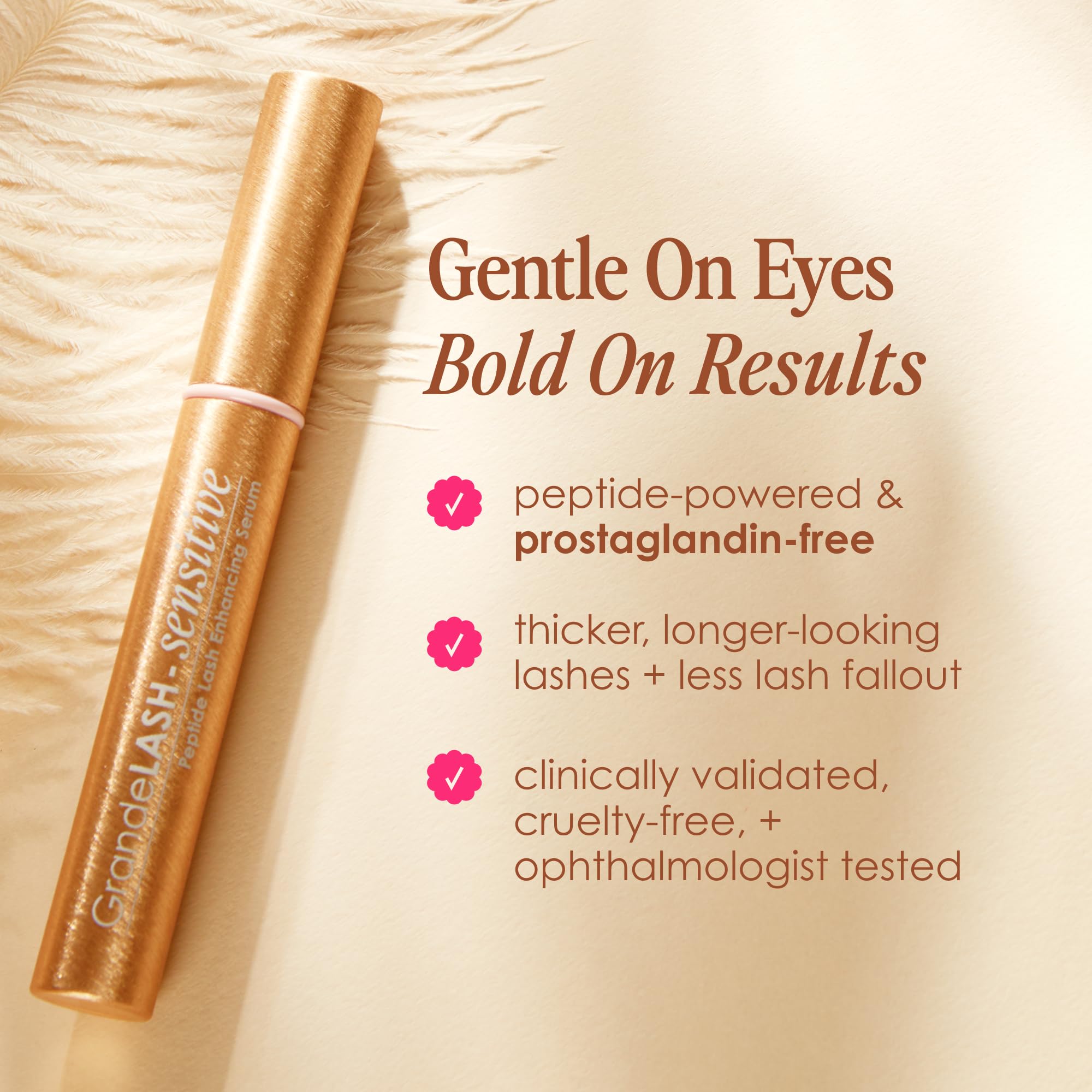 GrandeLASH-Sensitive lash line image, showcases potential fuller-looking lashes.