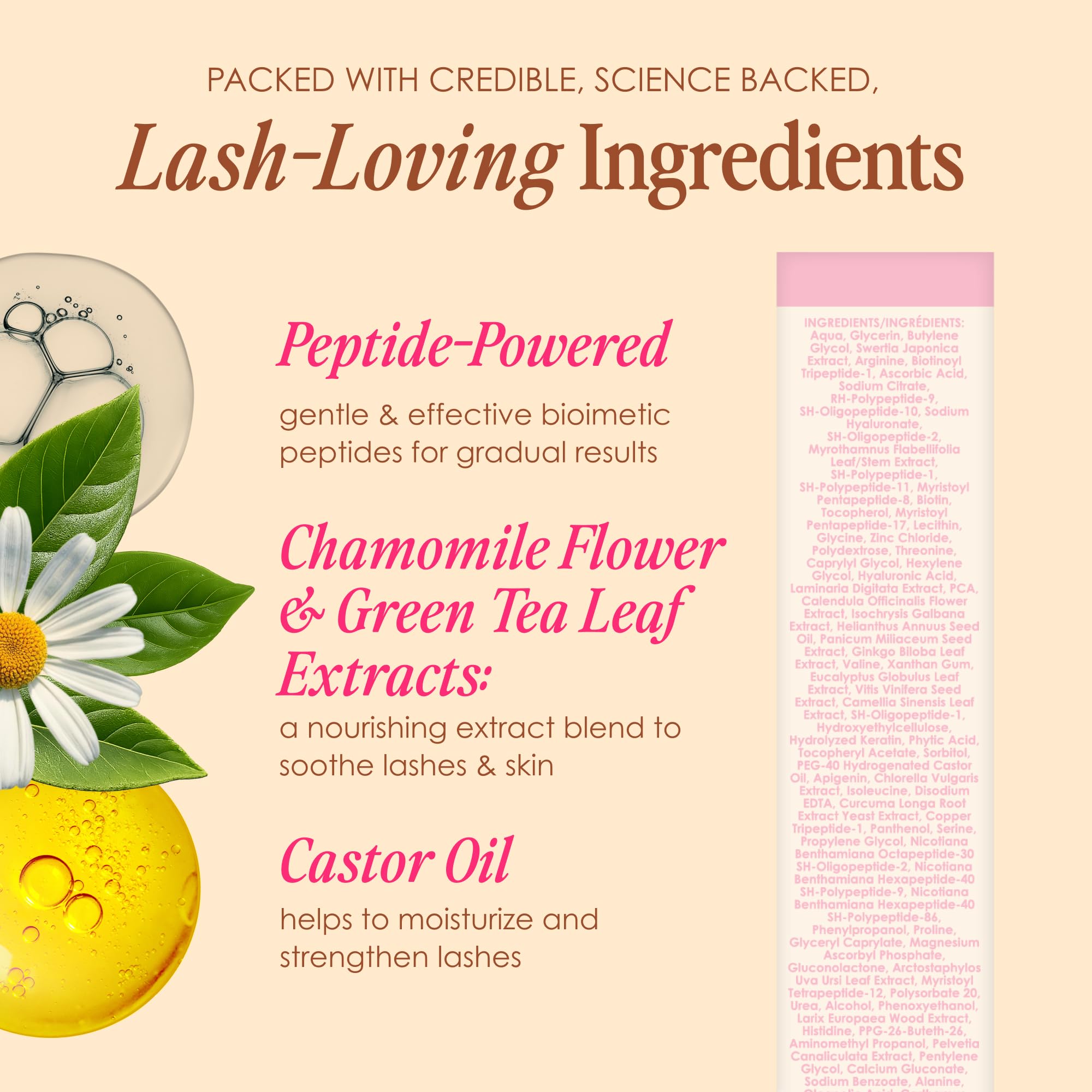 GrandeLASH-Sensitive ophthalmologist-tested badge, supporting safe use around eyes.
