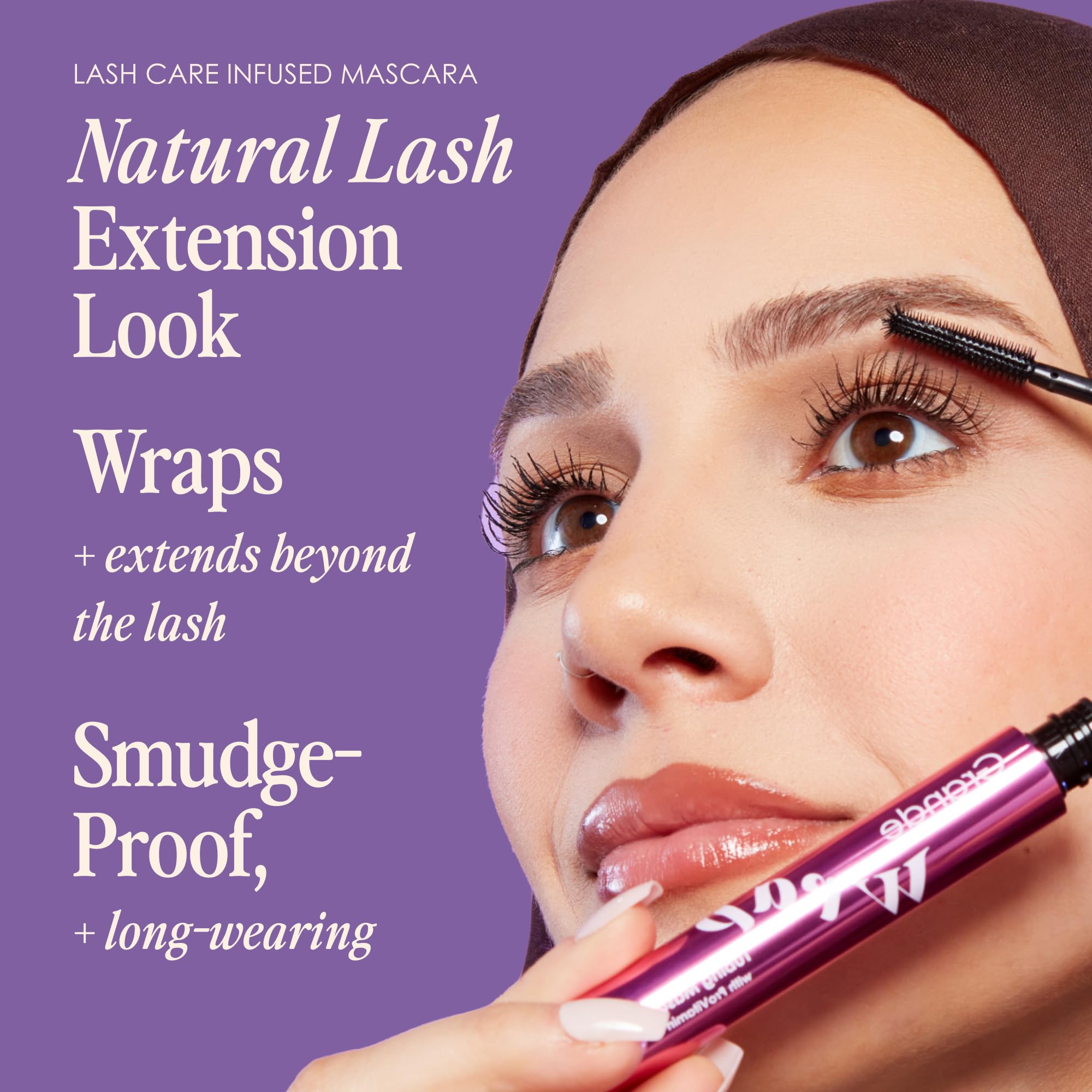 Grande Cosmetics GrandeWRAP tubing mascara dome tip building volume and fanning inner and outer lashes