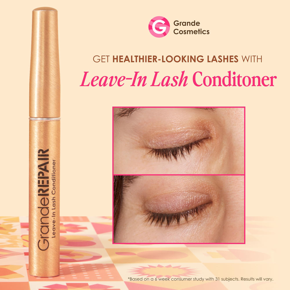 Trio packaging display highlighting travel-friendly lash and brow care