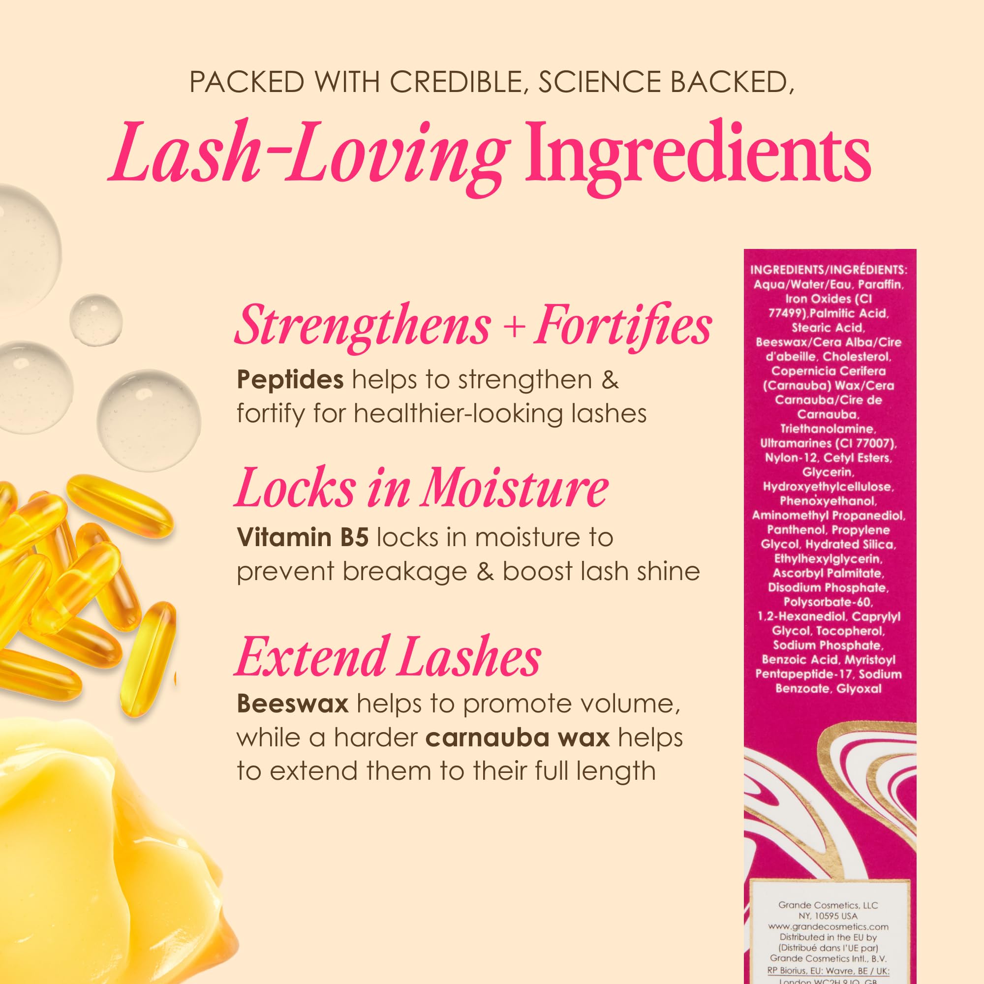 GrandeMASCARA on lashes shows volume and length without clumps