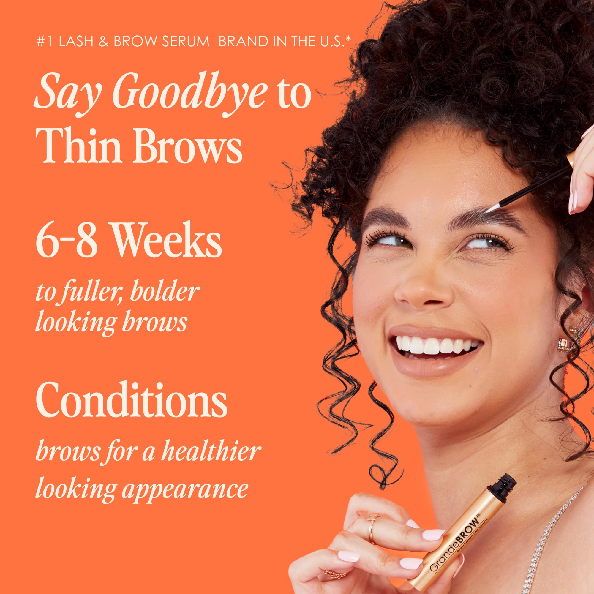 GrandeBROW brow hairs up close, showing added fullness and conditioning.