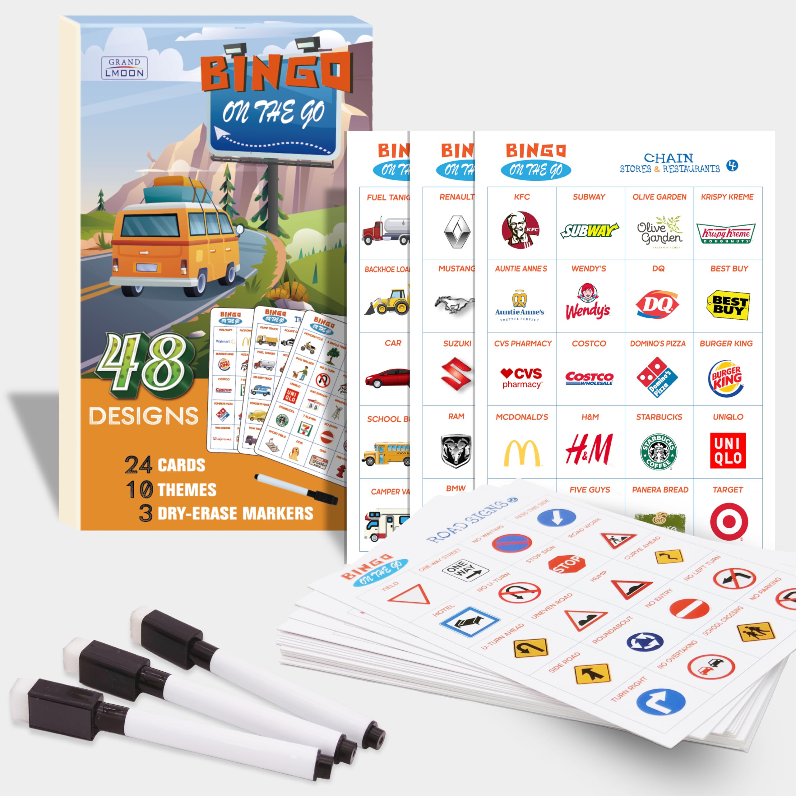 GRANDLMOON bingo cards in car provide screen-free entertainment for kids