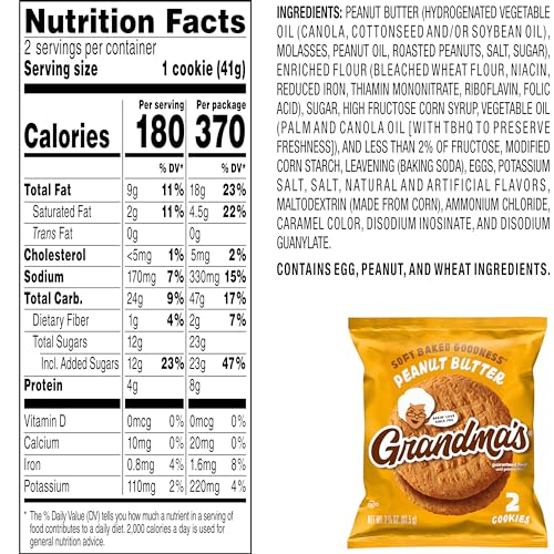 Grandma's cookies ready-to-snack on the go in individual portions.