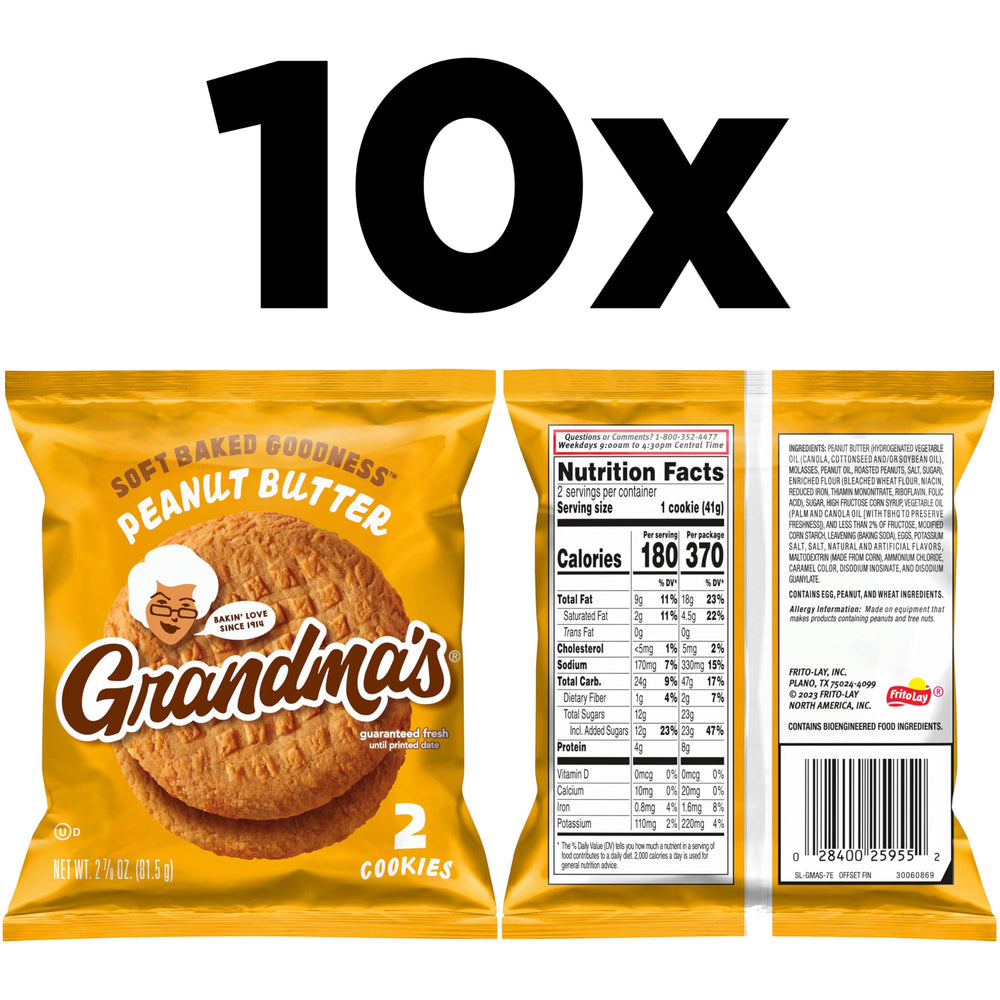 Grandma's Peanut Butter Cookie close-up shows golden edges and chewy center.