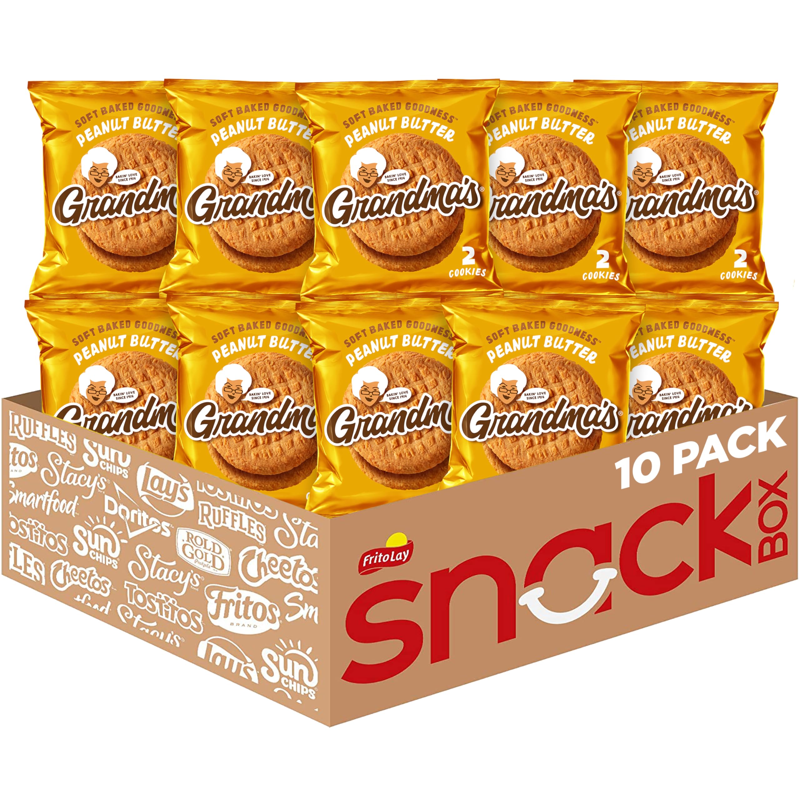 Grandma's Peanut Butter Cookies 10-pack box invites grab-and-go snacking.