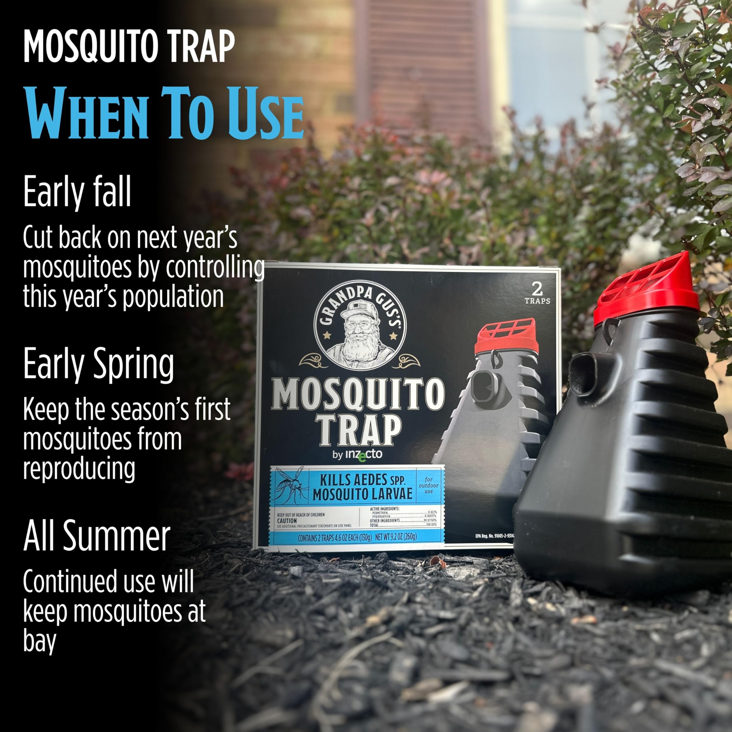 Grandpa Gus's pest control formula uses plant-based oils for scent