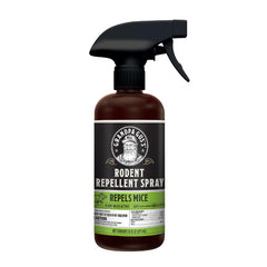 Grandpa Gus's Rodent Repellent Spray bottle for indoor use with peppermint and cinnamon scent.