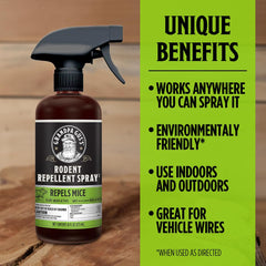 Grandpa Gus's spray creates a dry barrier that helps keep rodents out.