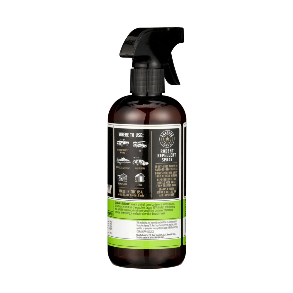 Grandpa Gus's peppermint-cinnamon scent leaves a fresh indoor odor after use.