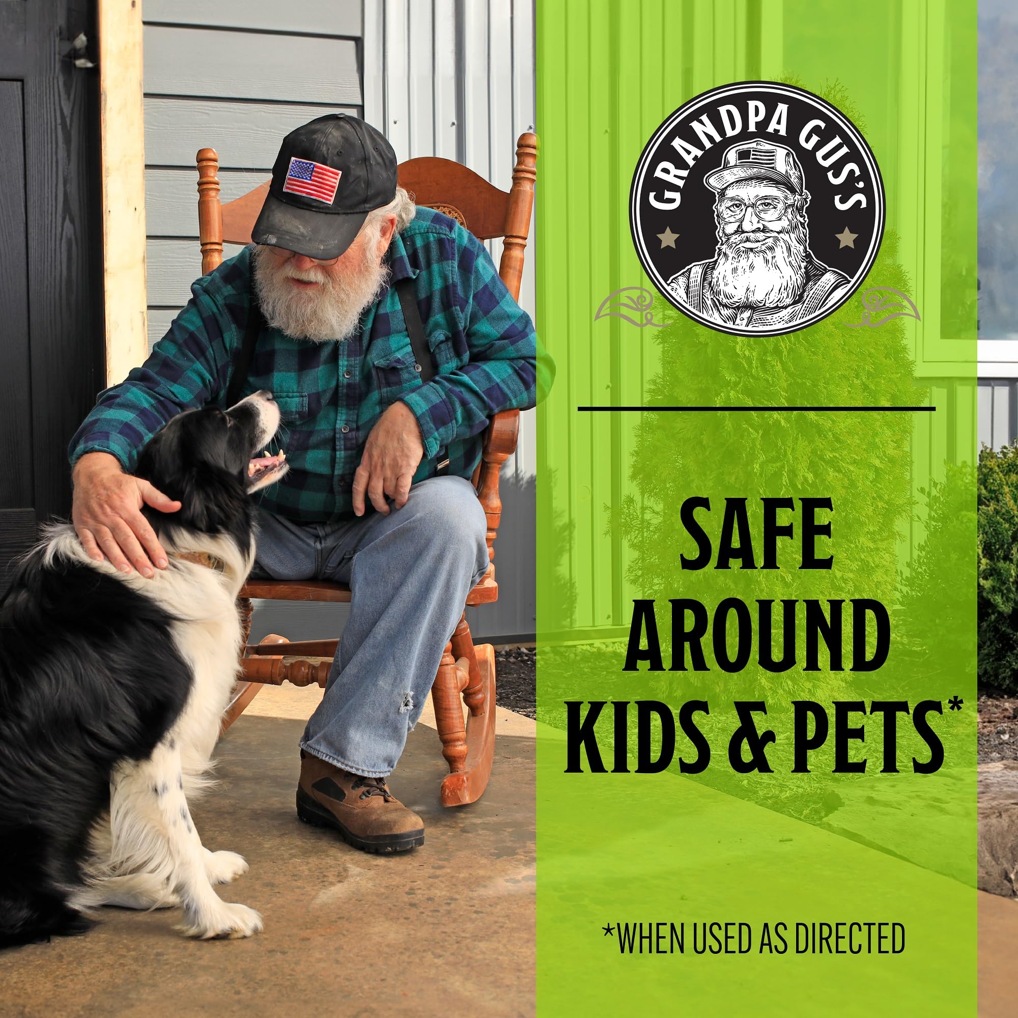 Grandpa Gus's indoor-use spray with fast-acting spread and no stains.