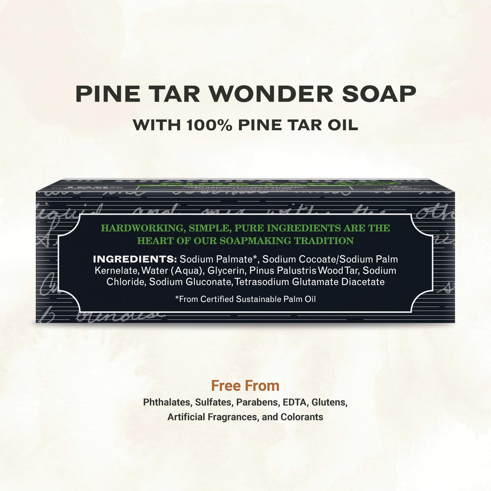 The Grandpa Soap Company Pine Tar Bar Soap creates rich lather for face and body.