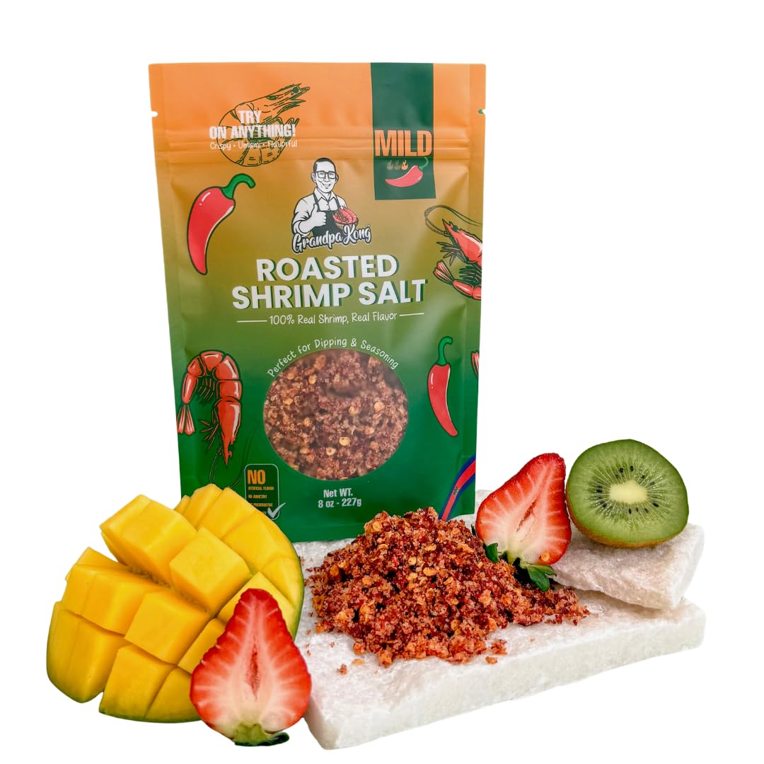Grandpa Kong Roasted Shrimp Salt bottle adds bold umami to everyday meals.