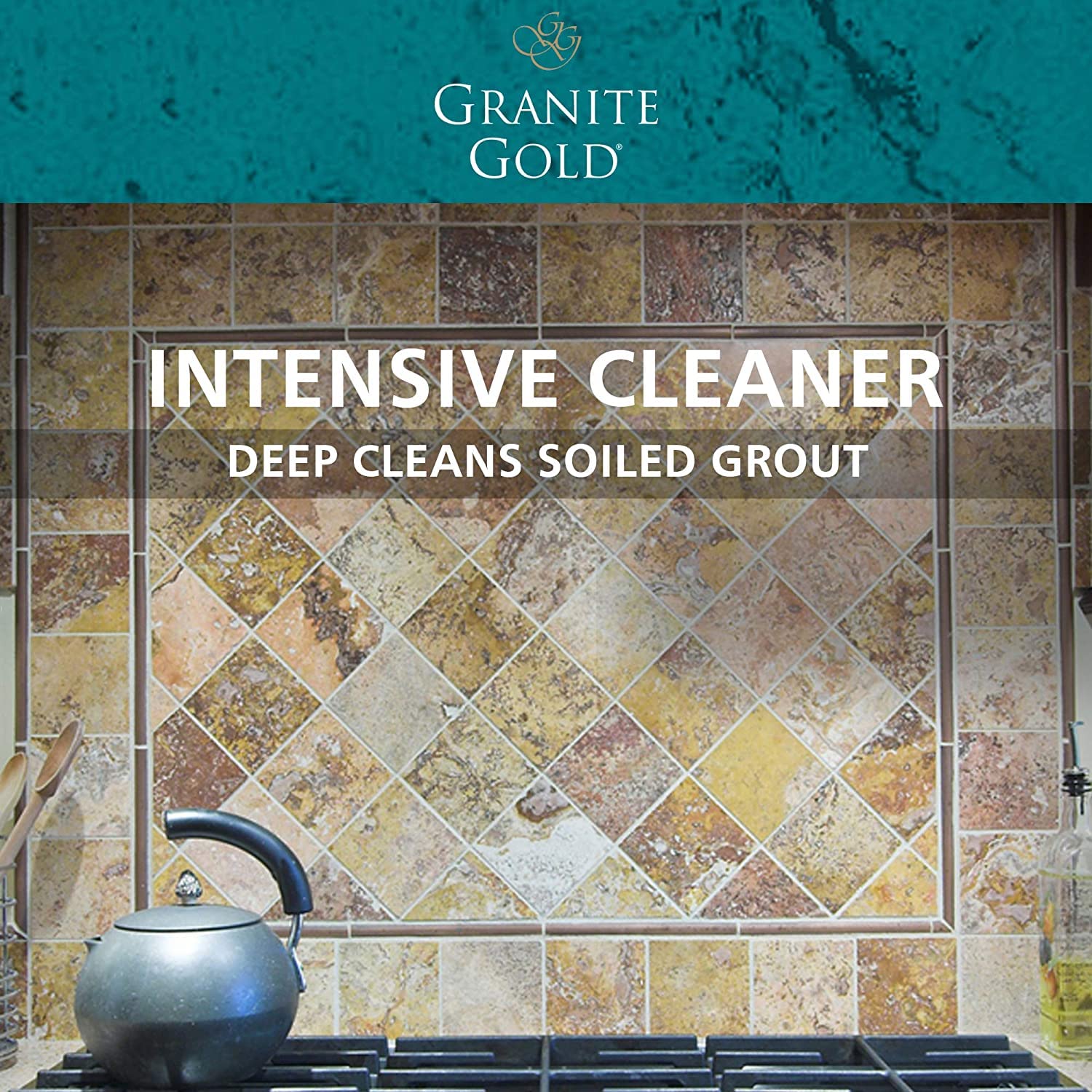 Granite Gold Grout Cleaner on stone surfaces for restoration