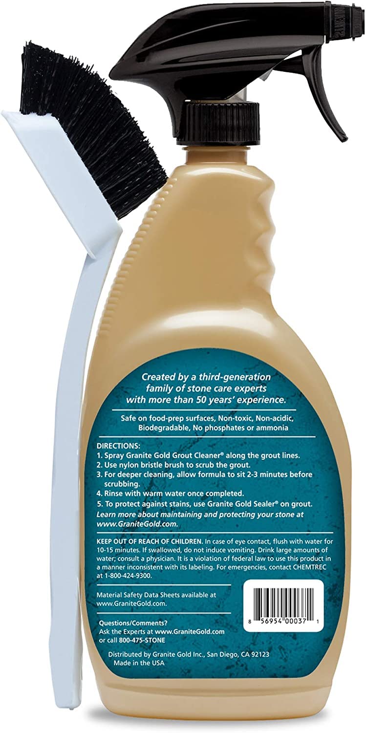Granite Gold Grout Cleaner in action on tiles for deep clean