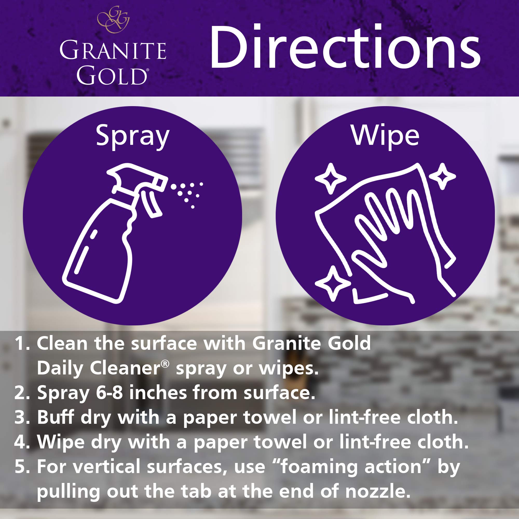 Granite Gold Polish protecting against fingerprints on kitchen surfaces