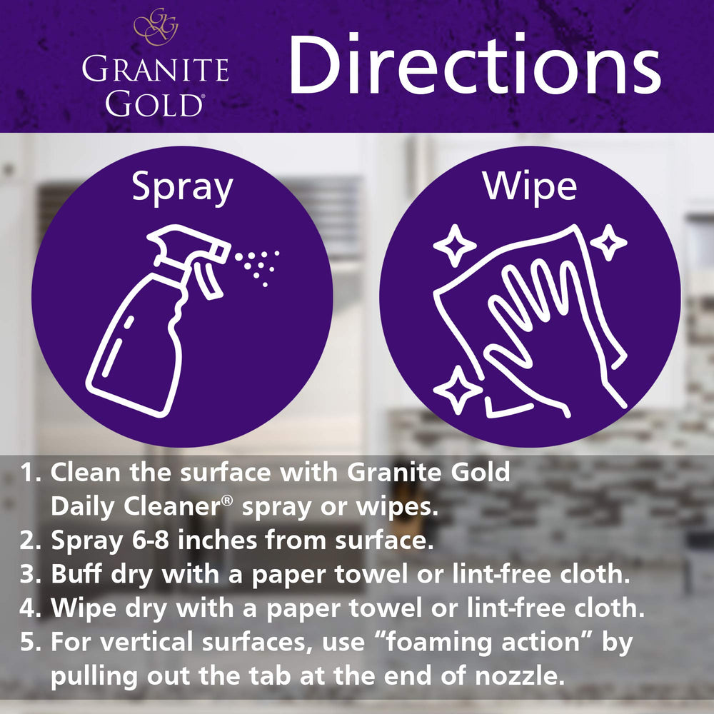 Granite Gold Polish protecting against fingerprints on kitchen surfaces