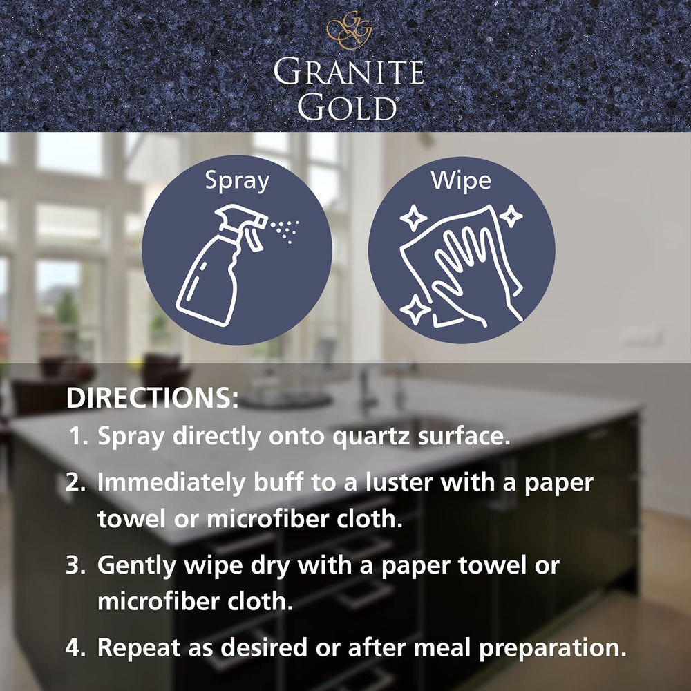 Granite Gold Quartz Clean & Shine safe for food-prep surfaces