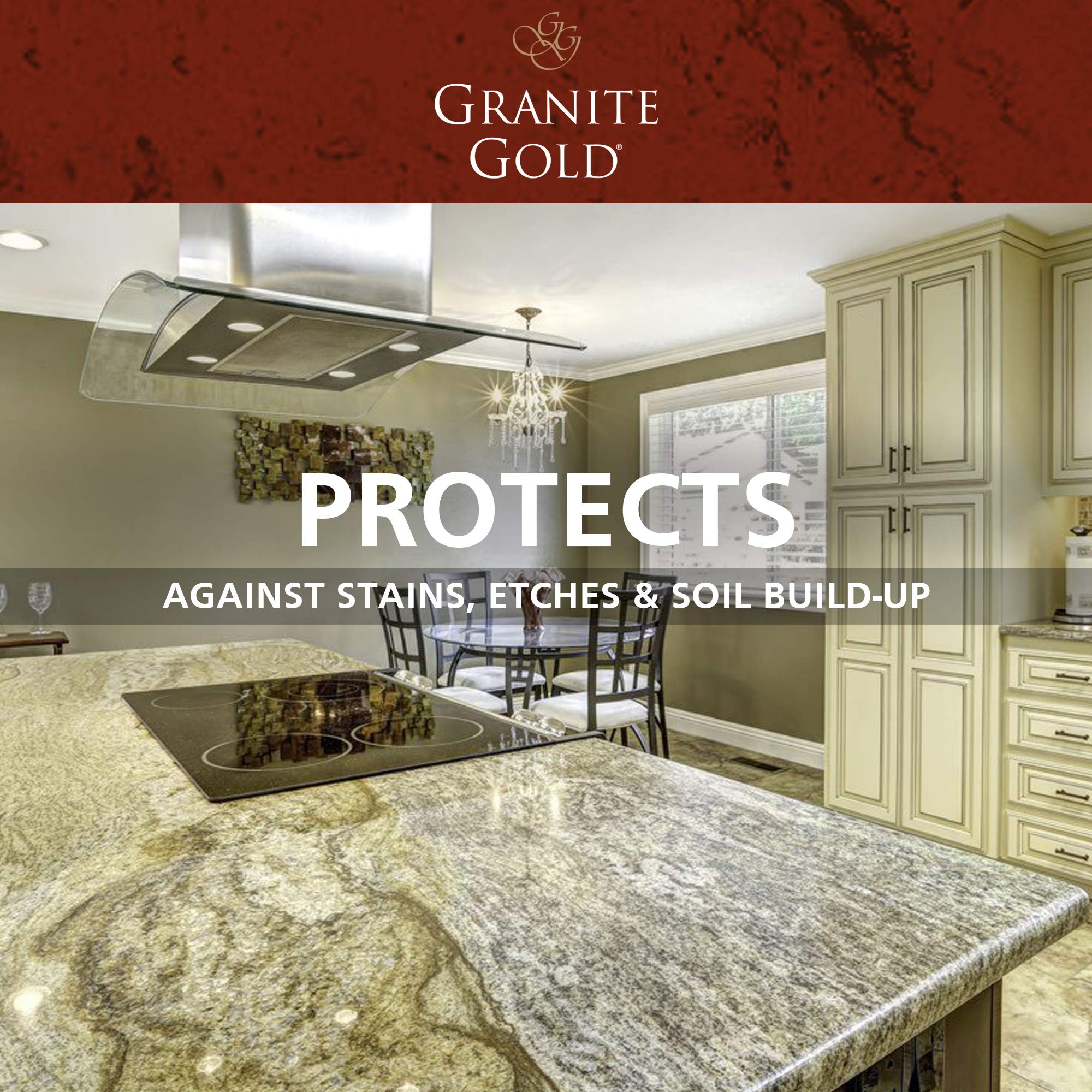 Granite Gold at-home water test confirms seal integrity on stone surfaces.