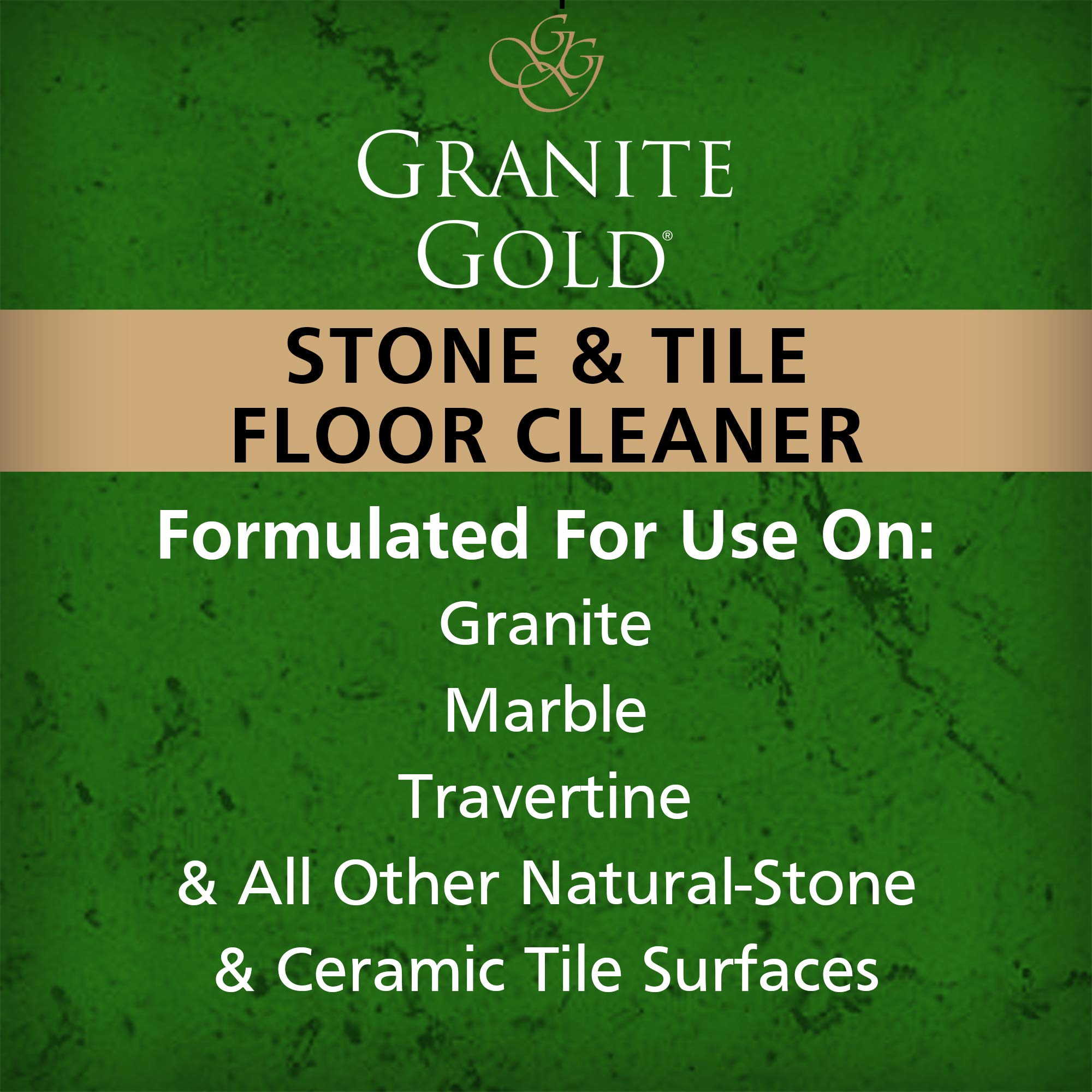 Streak-free granite floor after cleaning with Granite Gold solution.