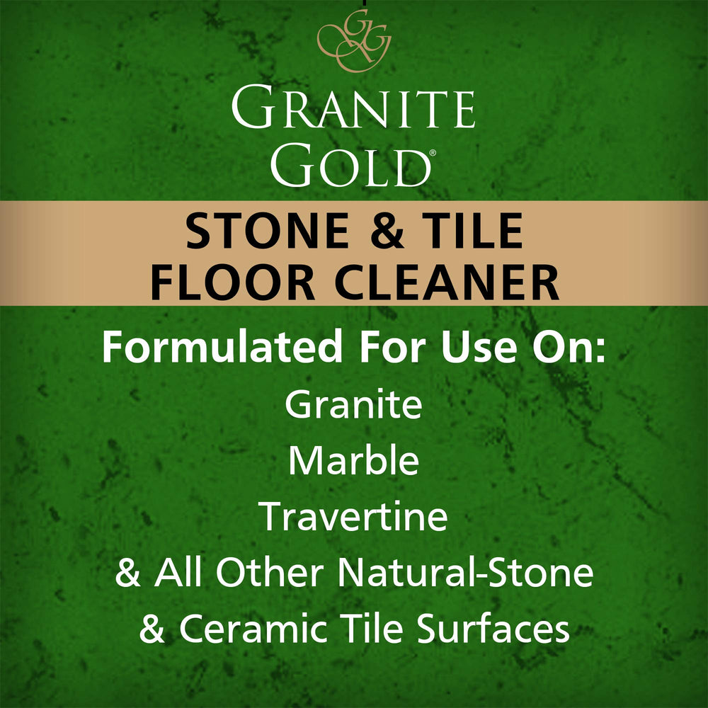 Streak-free granite floor after cleaning with Granite Gold solution.