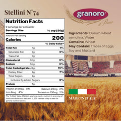 Granoro Stelline star pasta on a kid-friendly plate makes meals fun and easy to scoop.