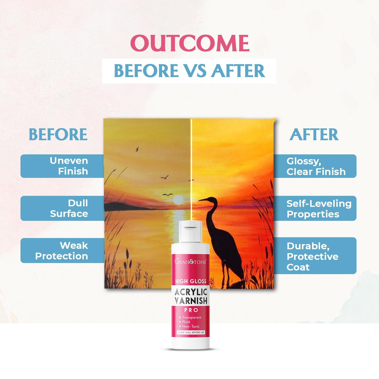 Granotone Clear Coat on panel delivers durable, non-yellowing finish.