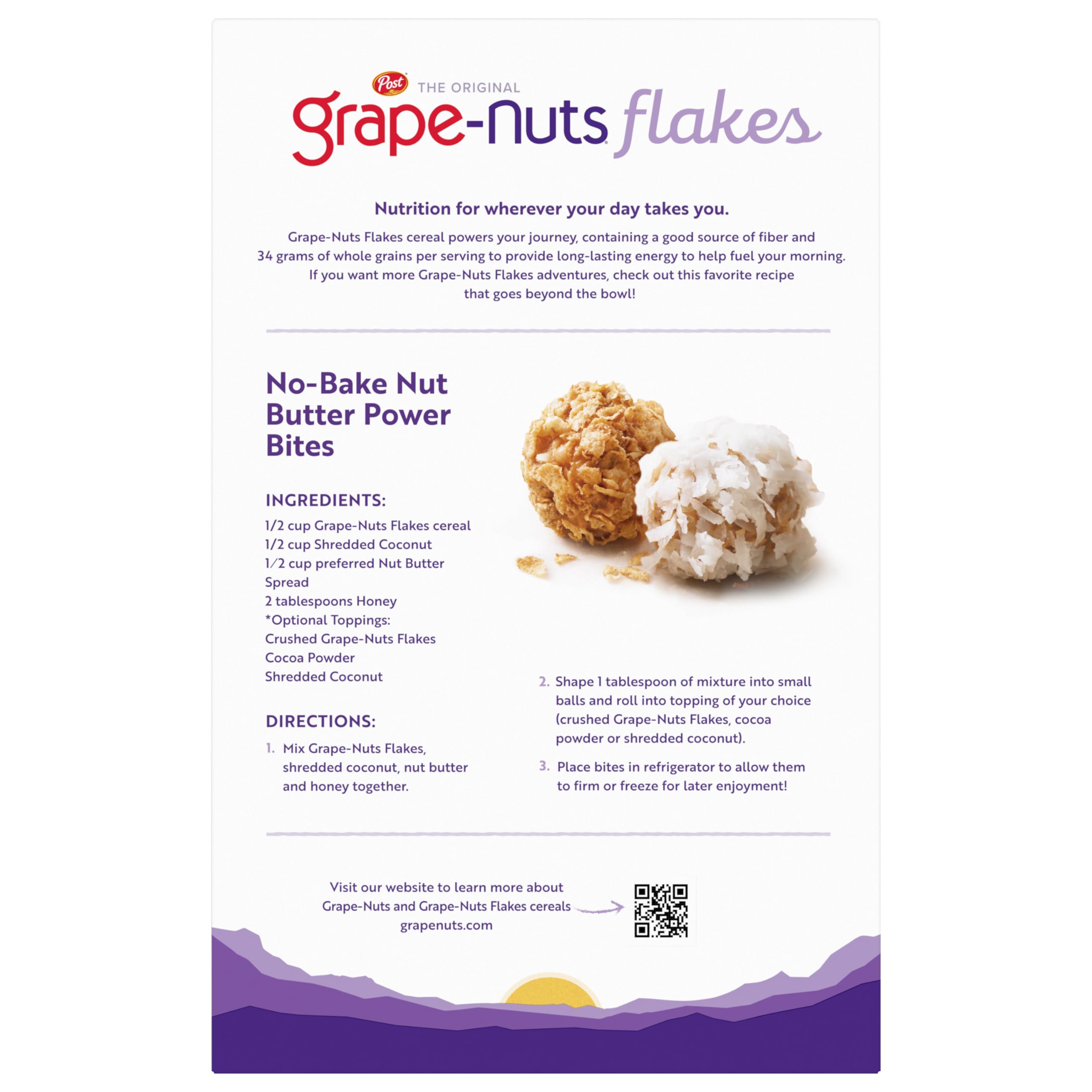 Grape-Nuts Flakes nutrition panel shows iron and folate contributions