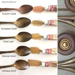 GRAS Art Bundles Grecian Gold finish shines on furniture and decor projects.