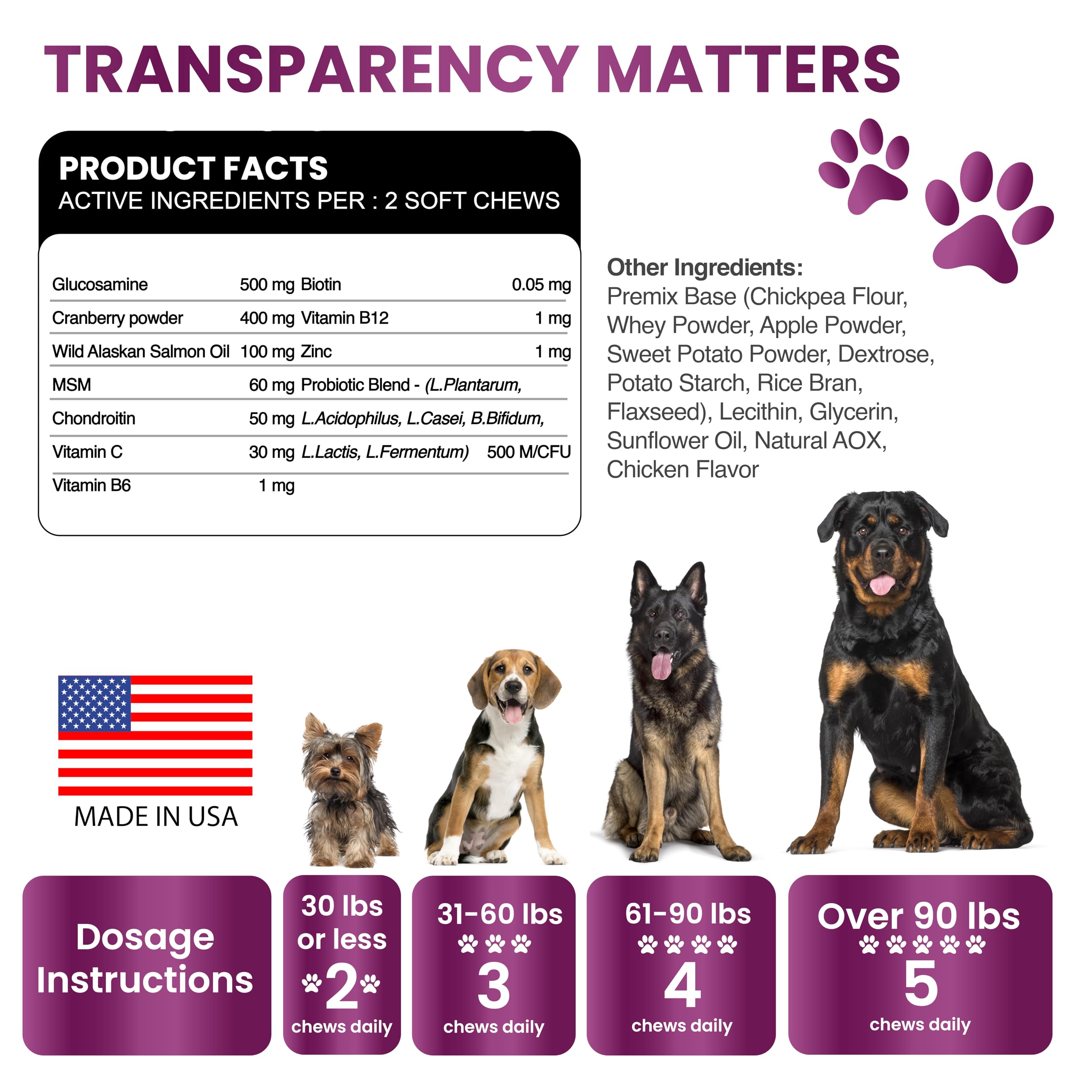 Grateful Pawz senior-puppy use image suggests life-stage friendly supplementation.