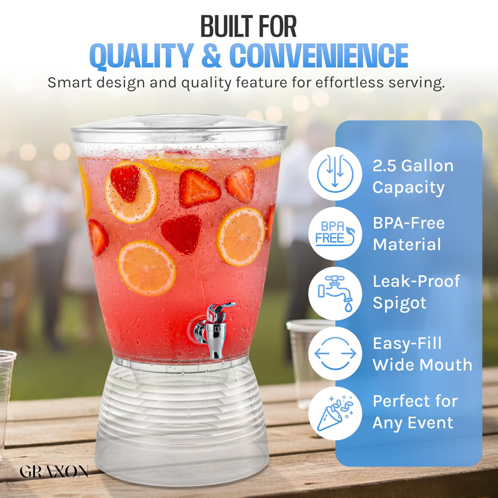GRAXON drink dispenser spout height compatible with standard cups.