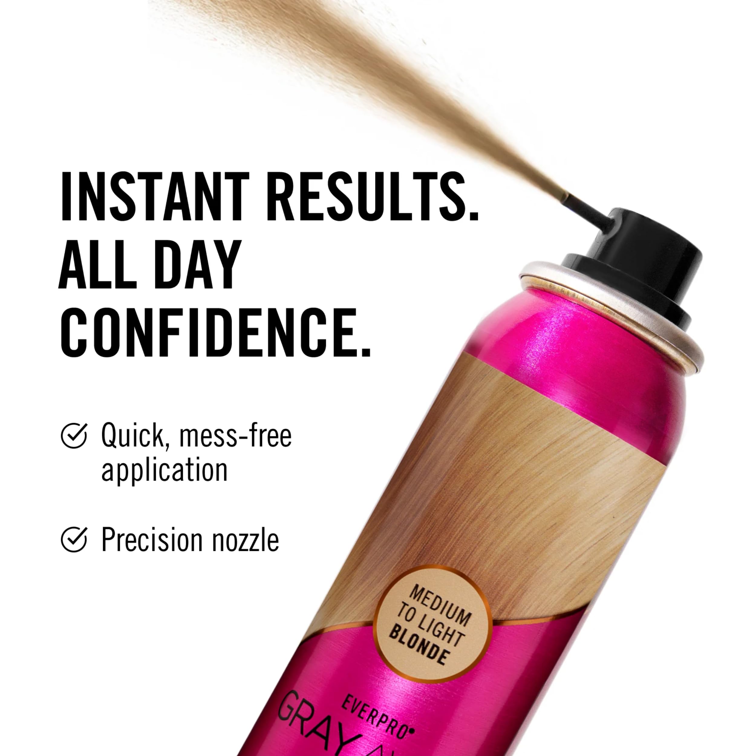 GRAY AWAY EverPro root refresh provides coverage for hidden grays along the hairline.