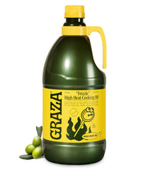 Graza Frizzle bottle pour showing easy, high-heat pouring for frying and sautéing.