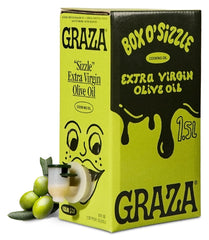 Graza Sizzle bottle close-up for everyday cooking with mellow, versatile EVOO