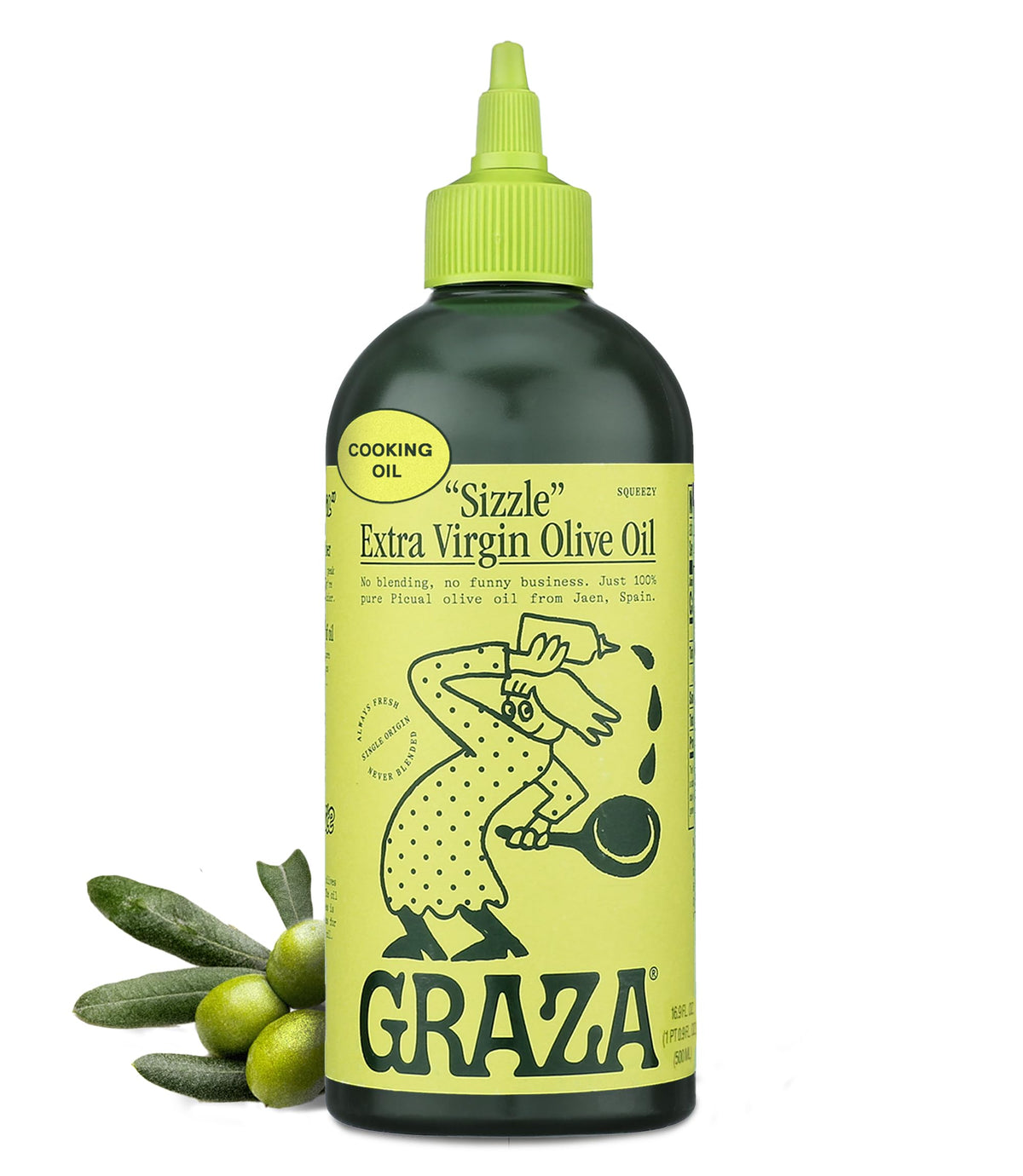 Graza Sizzle bottle pour, ideal for quick everyday cooking.