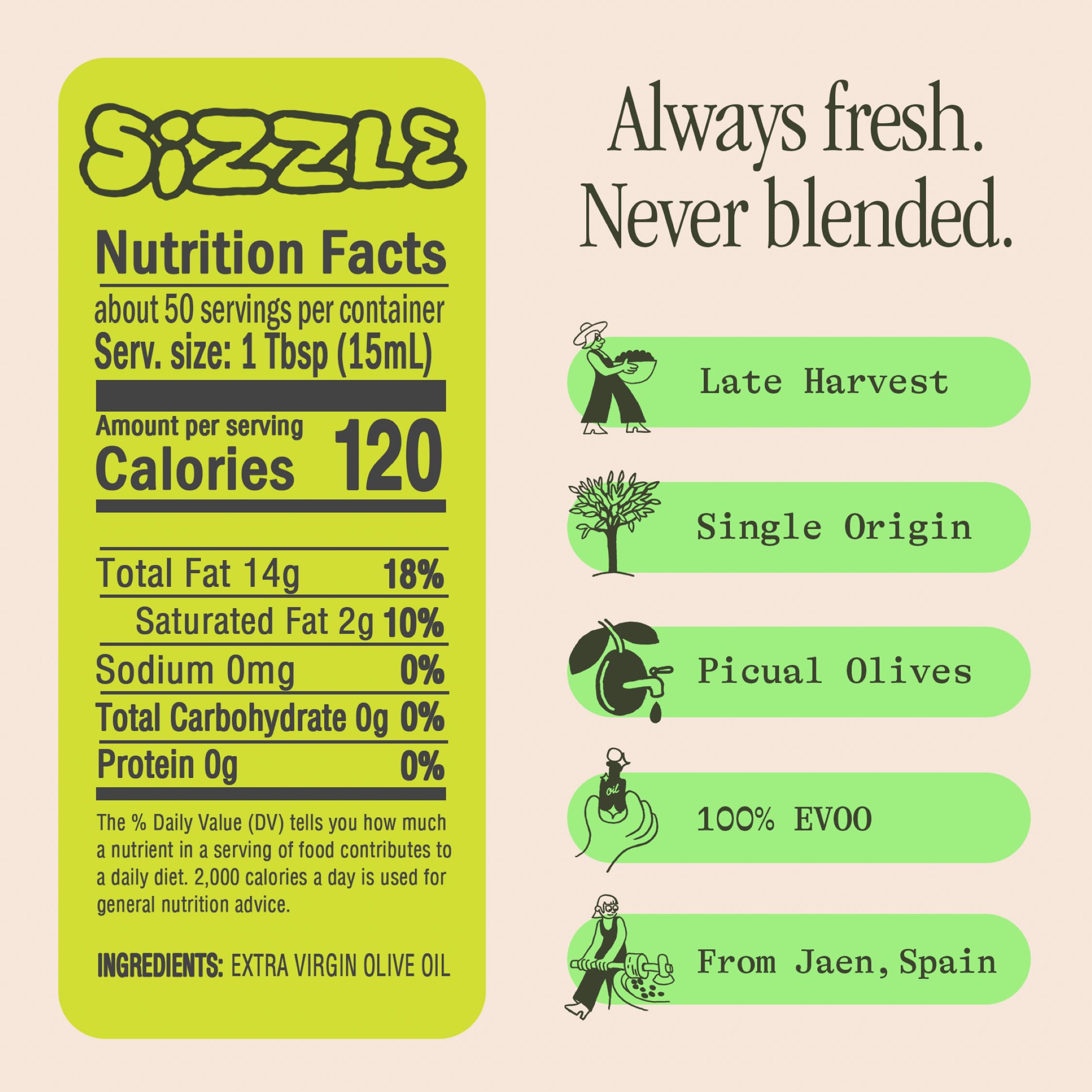 Graza Sizzle olive oil pour, ideal for high-heat cooking and pan-searing