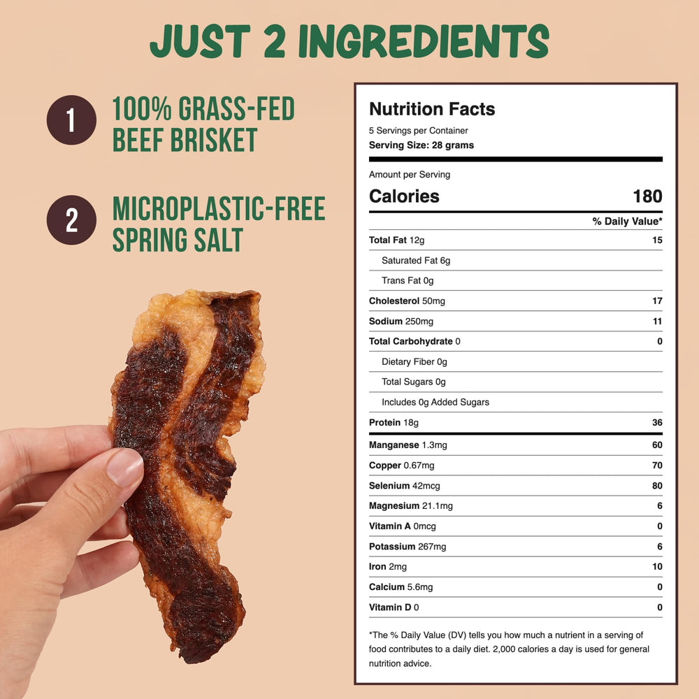Grazly brisket slab raw portion highlighting two-ingredient simplicity.